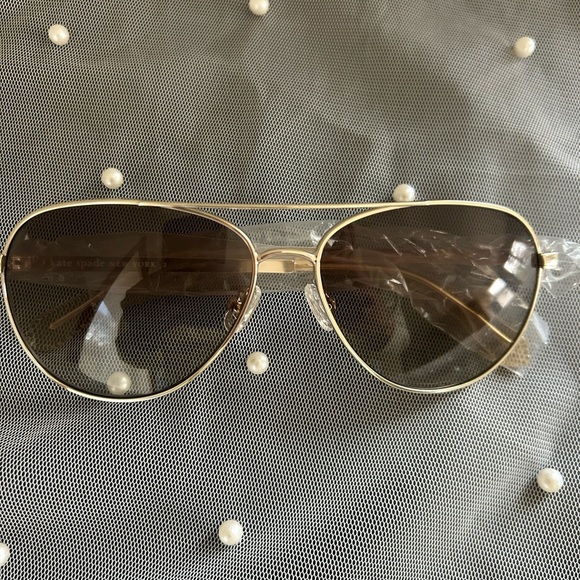 Kate Spade Emmaline Silver Aviator Sunglasses NWOT main image 4